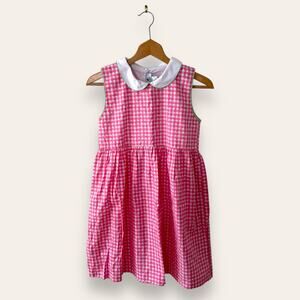 NWOT Nantucket Kids Gingham Mini Dress Pink White Peter Pan 10 Girls